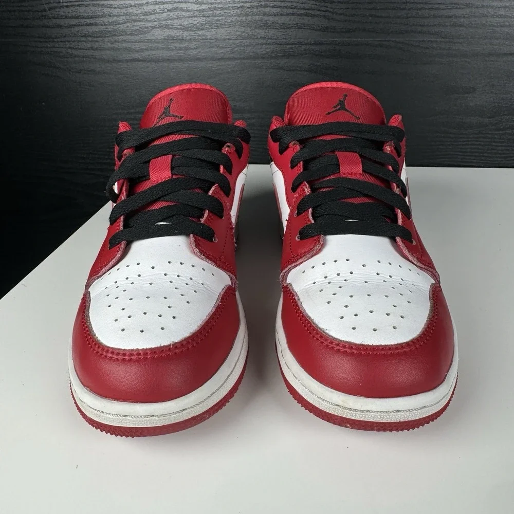 + Size 4Y - Jordan 1 Low Reverse Black Toe 553560-163